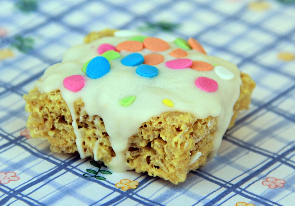 white chocolate peeps rice krispies treats