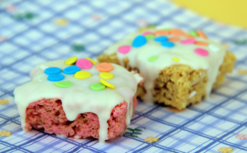 white chocolate peeps rice krispies treats