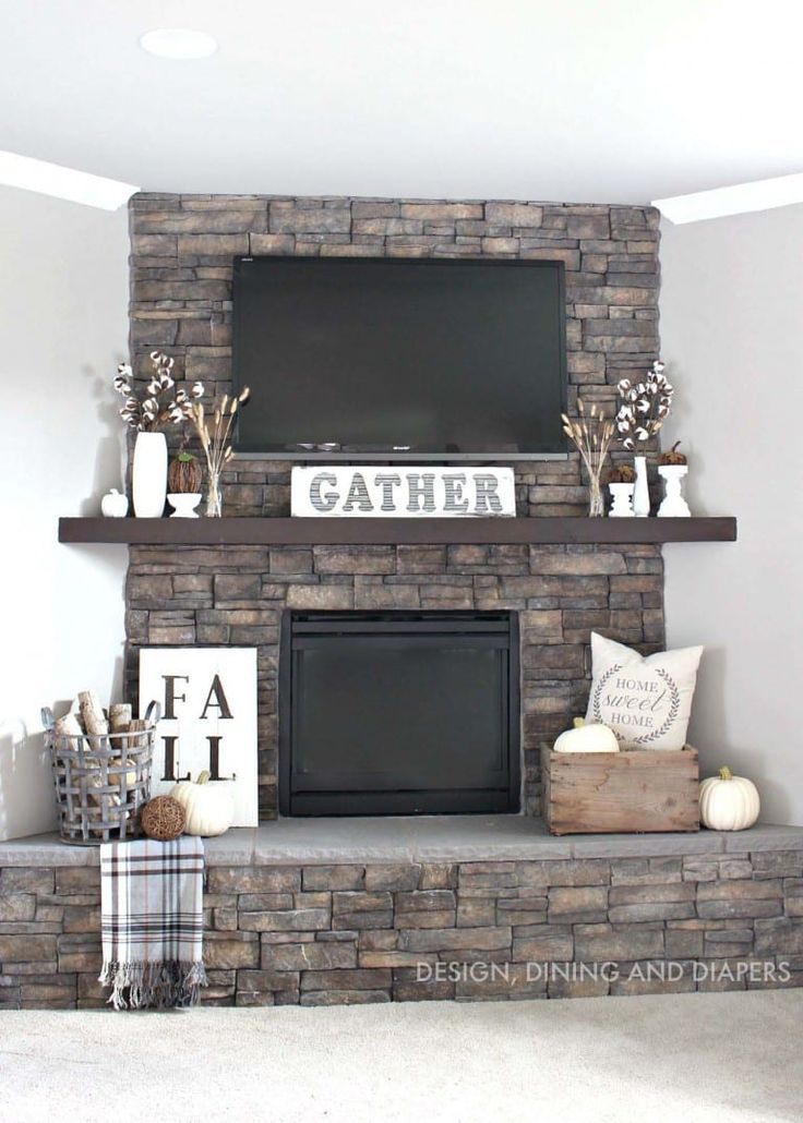 HOW TO DECORATE FALL MANTLE AROUND TV